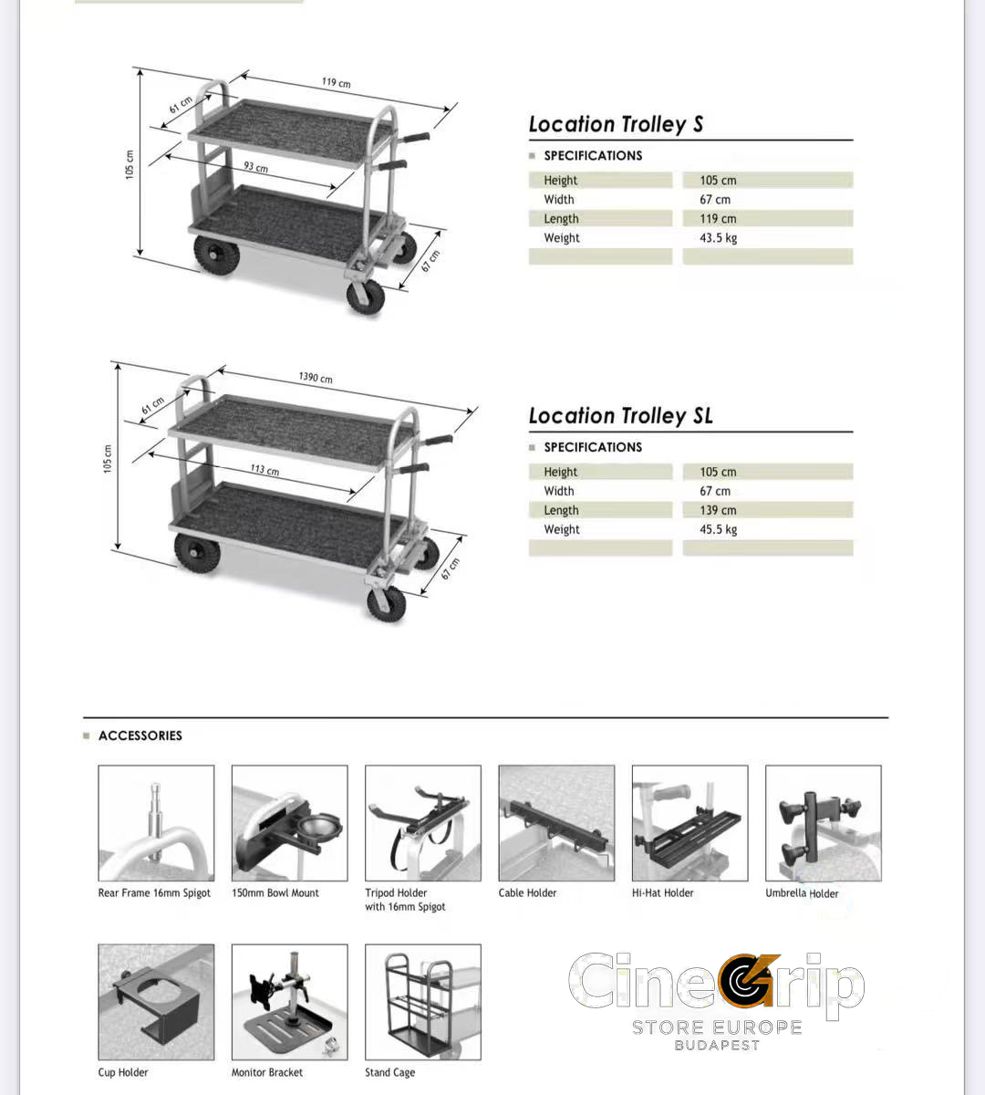 Titan XL 1.4m Professional Production&DIT Titan XL 1.4m Cart  (30% Deposit)