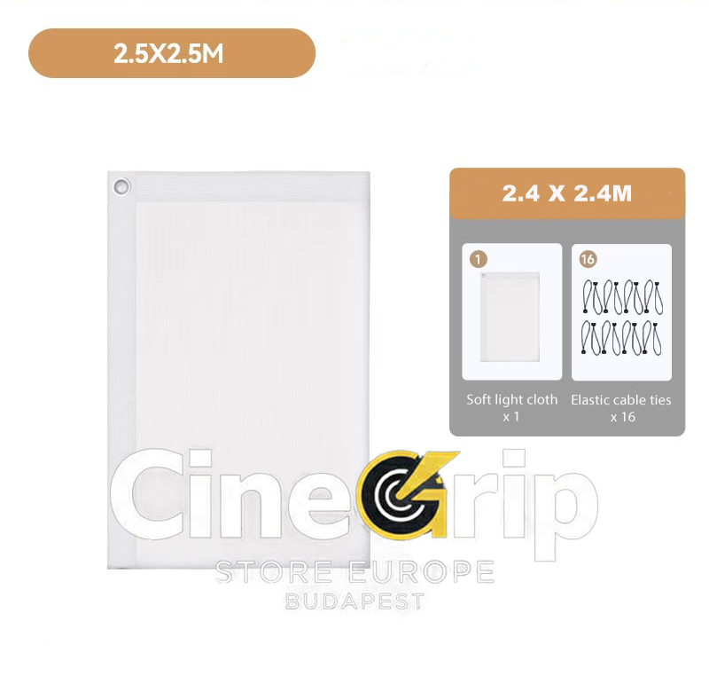 CineGrip Pro Butterfly Diffuser Kit with C-Stand & Wheels (2x2m / 2.5x2.5m / 3x3m)